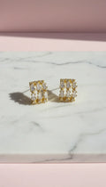 Baguette Cut Huggie Hoop Crystal Earrings