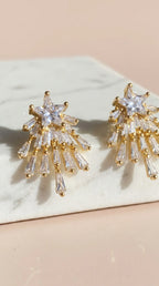 Star Burst Crystal Stud Earrings
