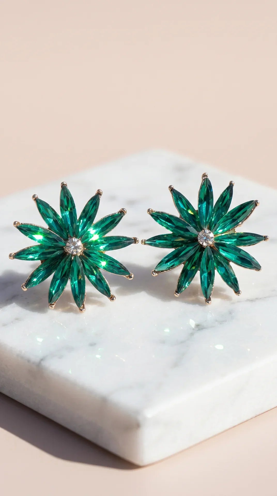 Starburst Statement Crystal Stud Earrings