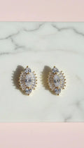 Baguette Cut Crystal Cluster Stud Earrings