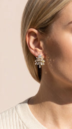 Star Burst Crystal Stud Earrings