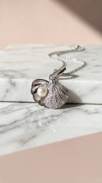 Sea Shell & Pearl Gold Plated Pendant Necklace