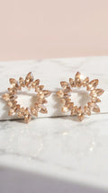 Statement Sun Burst Crystal Stud Earrings