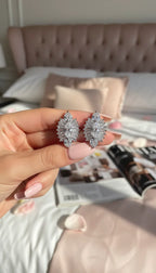 Baguette Cut Crystal Cluster Stud Earrings