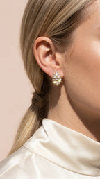Curved Baguette Cut Crystal Stud Earrings