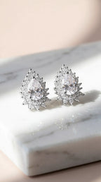 Teardrop Crystal Stud Earrings