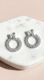 Circular Crystal Drop & Dangle Earrings