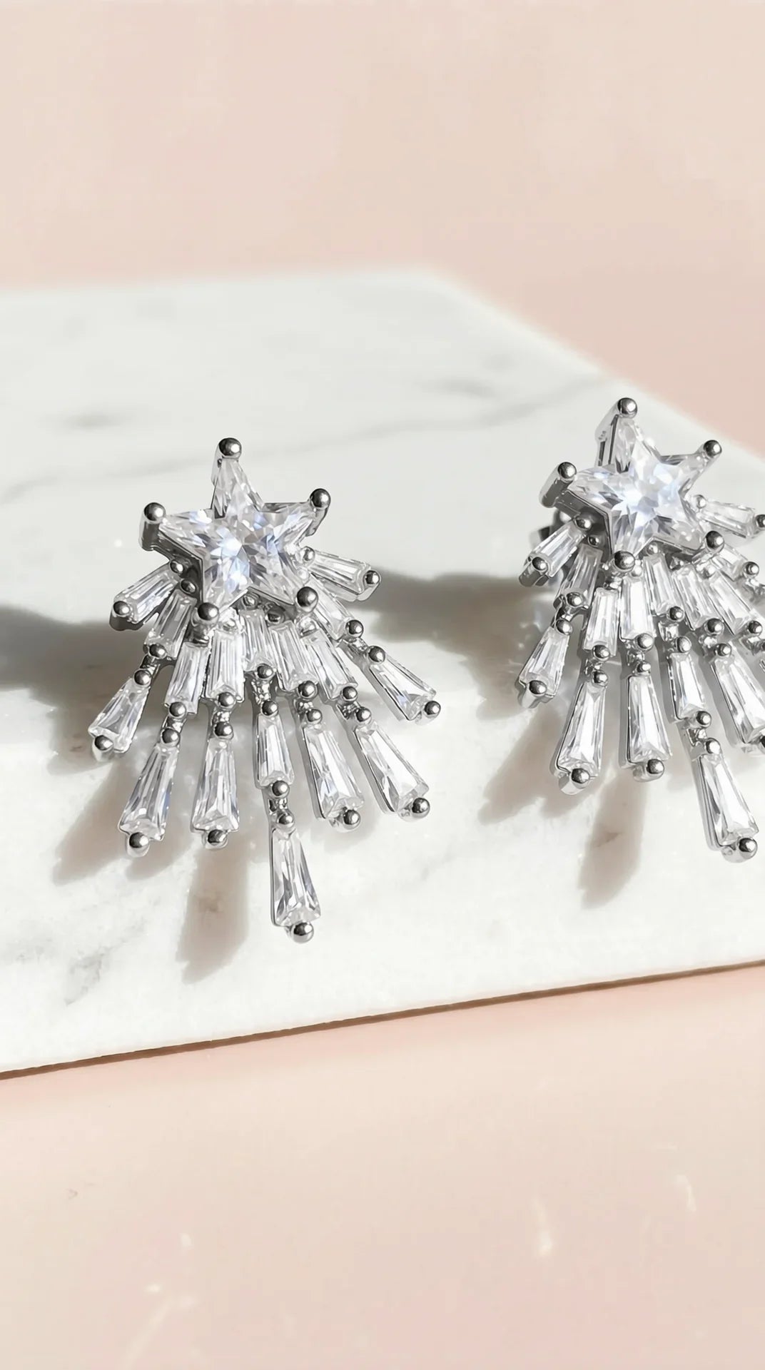 Star Burst Crystal Stud Earrings