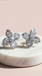 Flower Crystal Stud Earrings