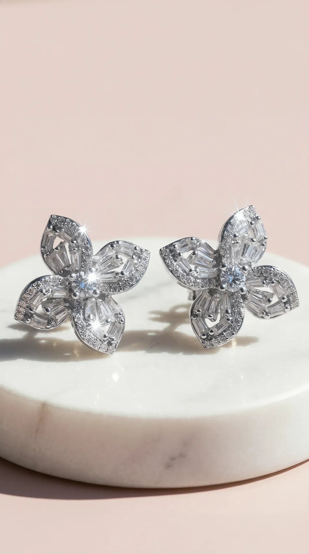 Flower Crystal Stud Earrings