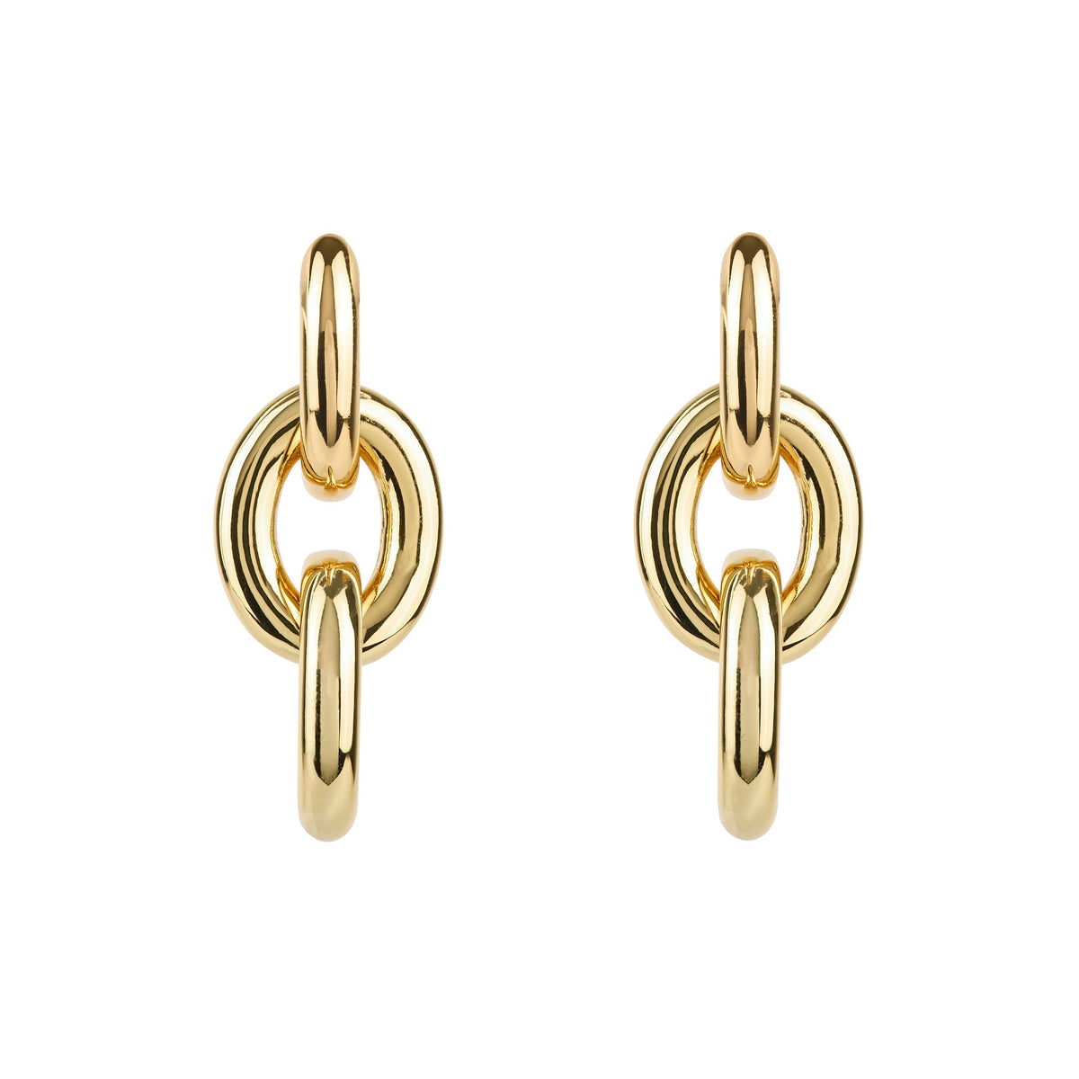 Triple Gold Hoop Drop Earrings