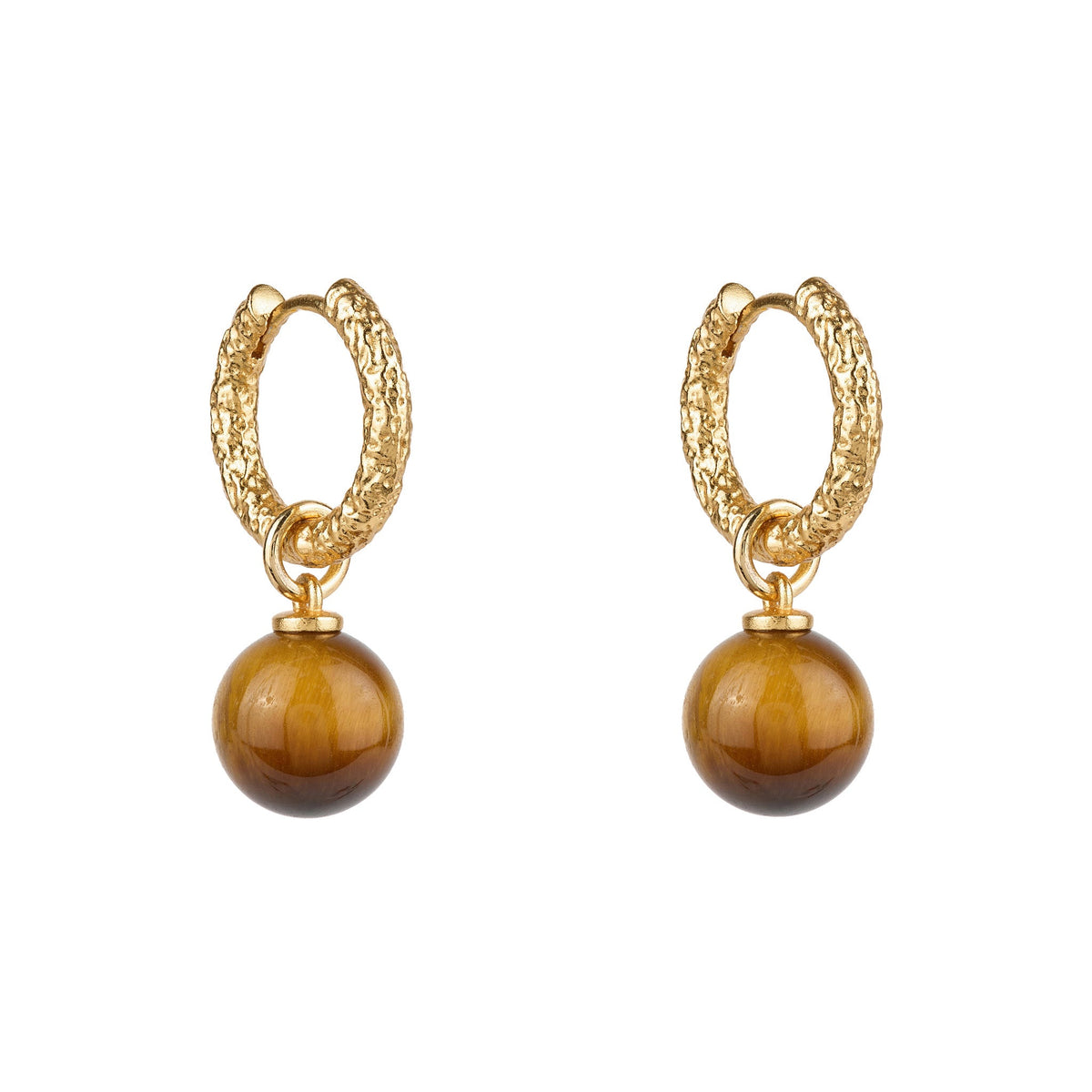 Tiger’s Eye Drop Hoops