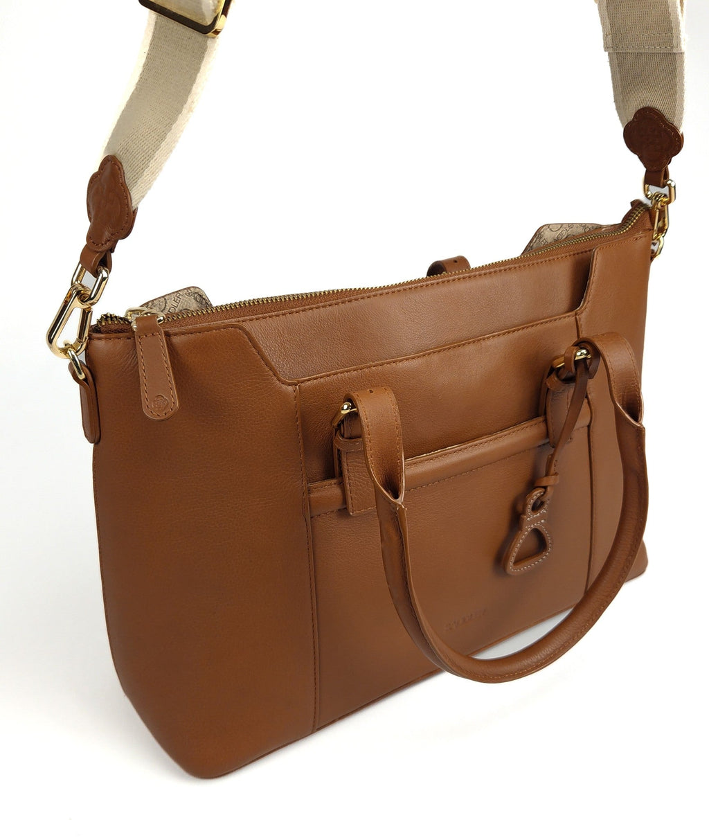 Elizabeth Leather Workbag, Handmade by Saddler, Practical, Spacious & Elegant Design