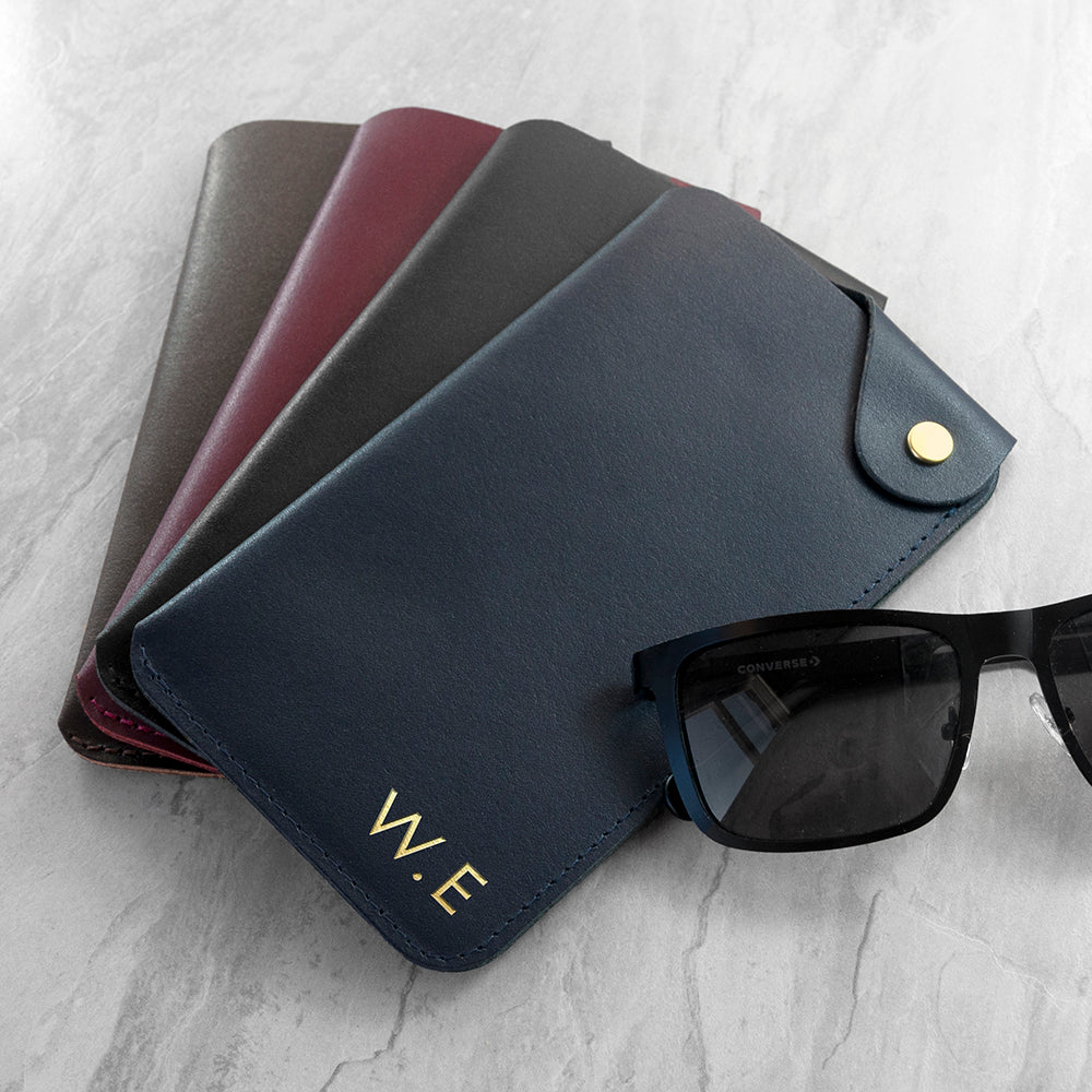 Personalised Leather Glasses Case