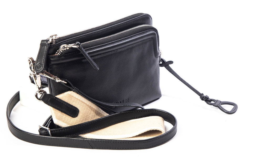 Heather Leather Clutch & Crossbody Bag, Handmade by Saddler, Versatile & Compact