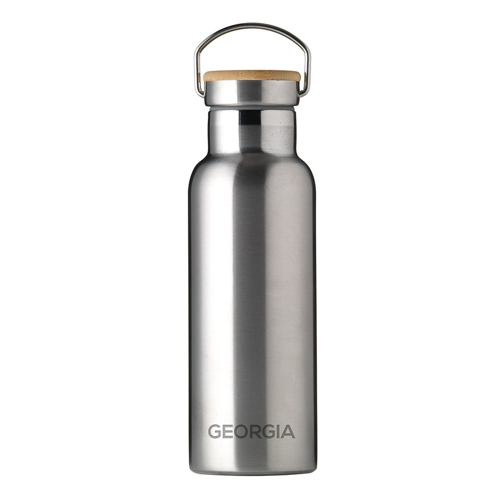 Personalised Insulated 17oz Drinks Bottle with Bamboo Lid