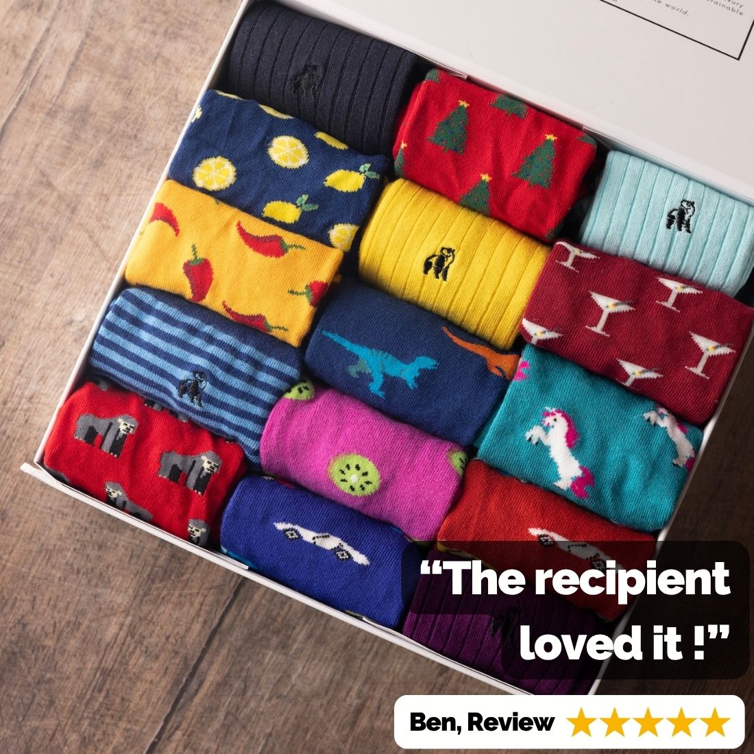 Build Your Own Bamboo-Blend Sock Gift Box, 15 Pairs