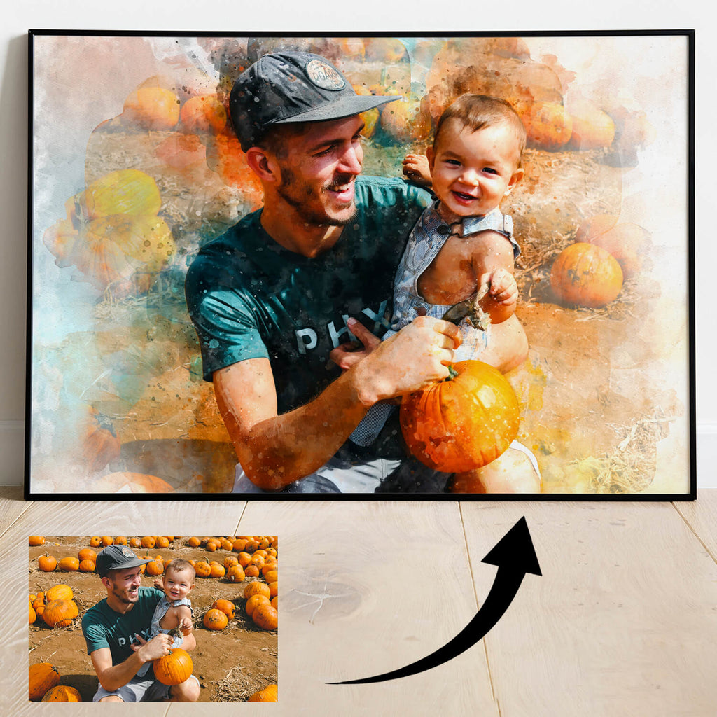 Personalised Watercolour Portrait – Landscape