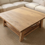 Large ARBA Rustic Wooden Coffee Table With Shelf