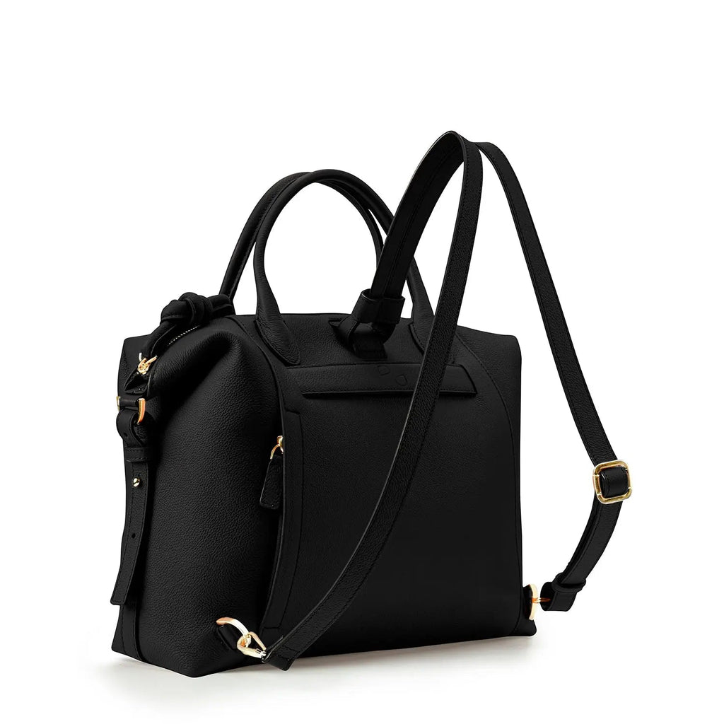 Wimbledon Leather Laptop Backpack, Black