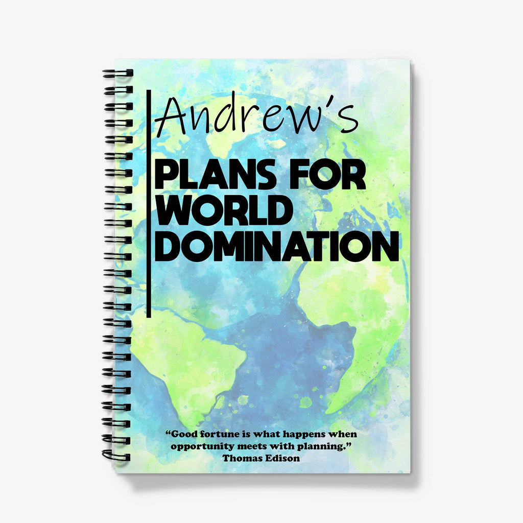 Plans for World Domination Personalised Notebook