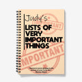 Lists of Very Important Things Personalised Notebook