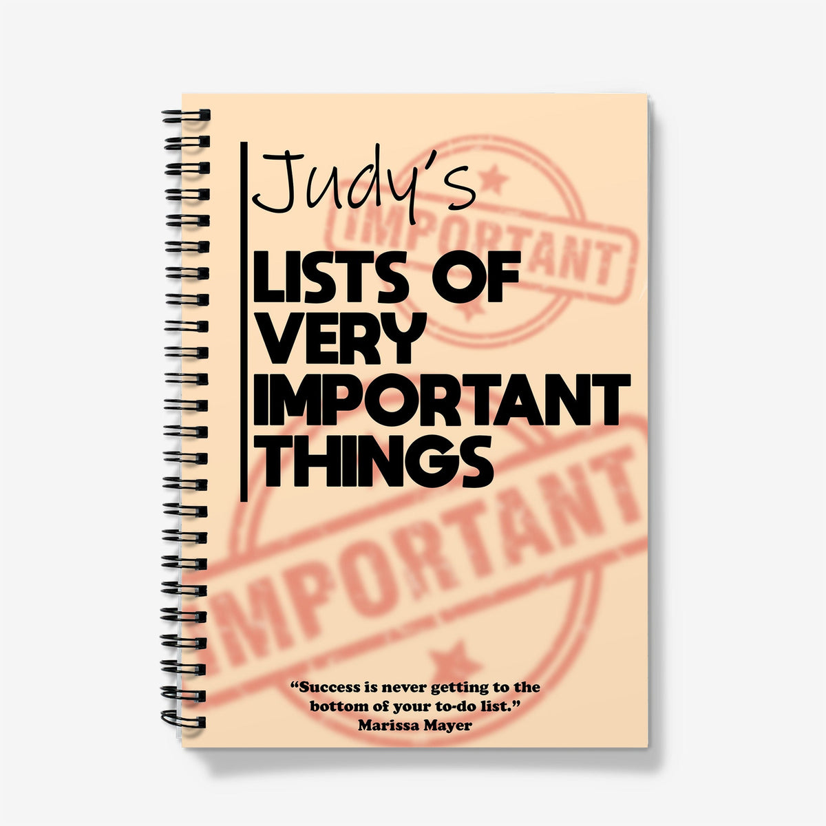 Lists of Very Important Things Personalised Notebook