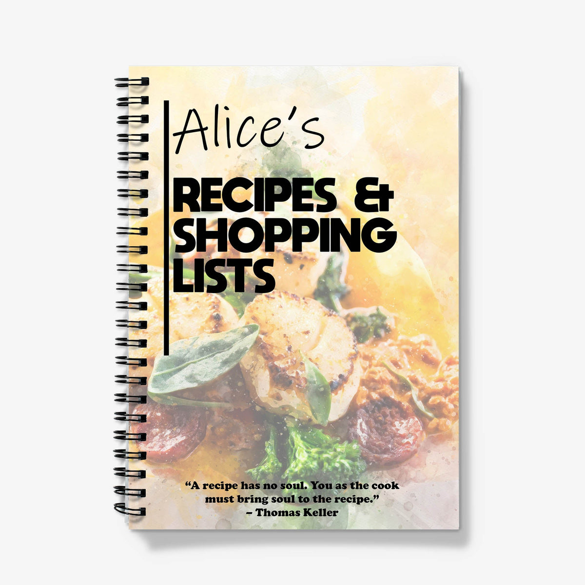 Recipes & Shopping Lists Personalised Notebook