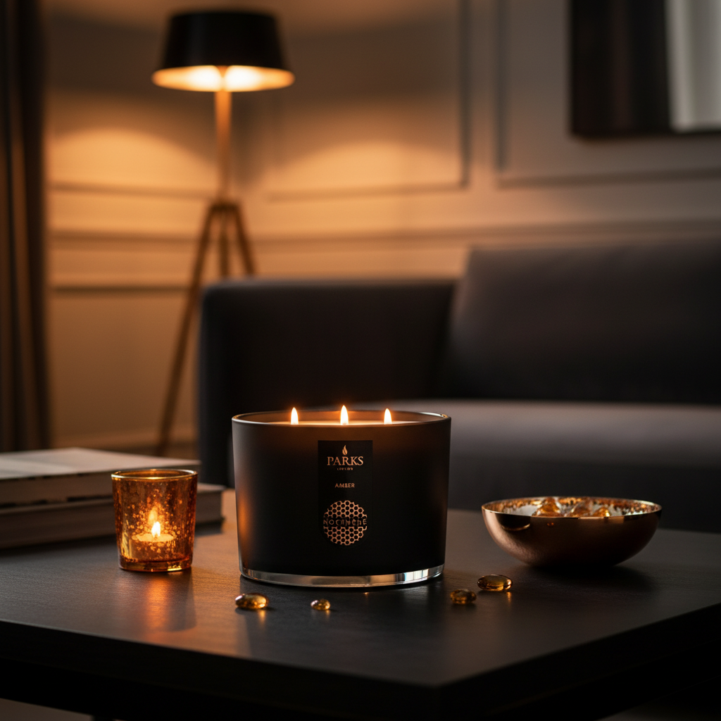 Amber 3 Wick Scented Candle 350G