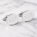 Personalised Silver-Plated Oval Cufflinks