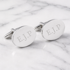 Personalised Silver-Plated Oval Cufflinks