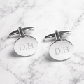 Personalised Silver-Plated Round Cufflinks