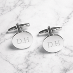 Personalised Silver-Plated Round Cufflinks