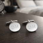 Personalised Silver-Plated Round Cufflinks
