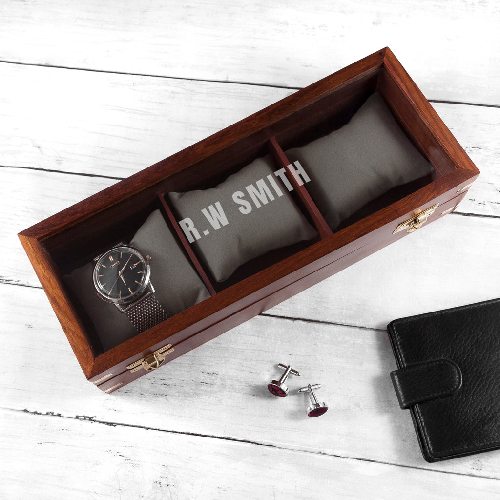 Personalised Three-Watch Wooden Box