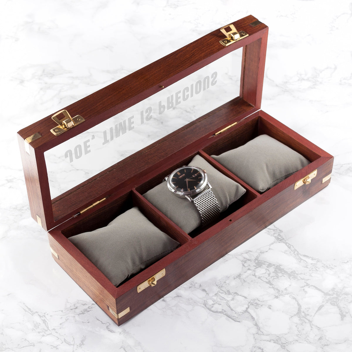 Personalised Three-Watch Wooden Box
