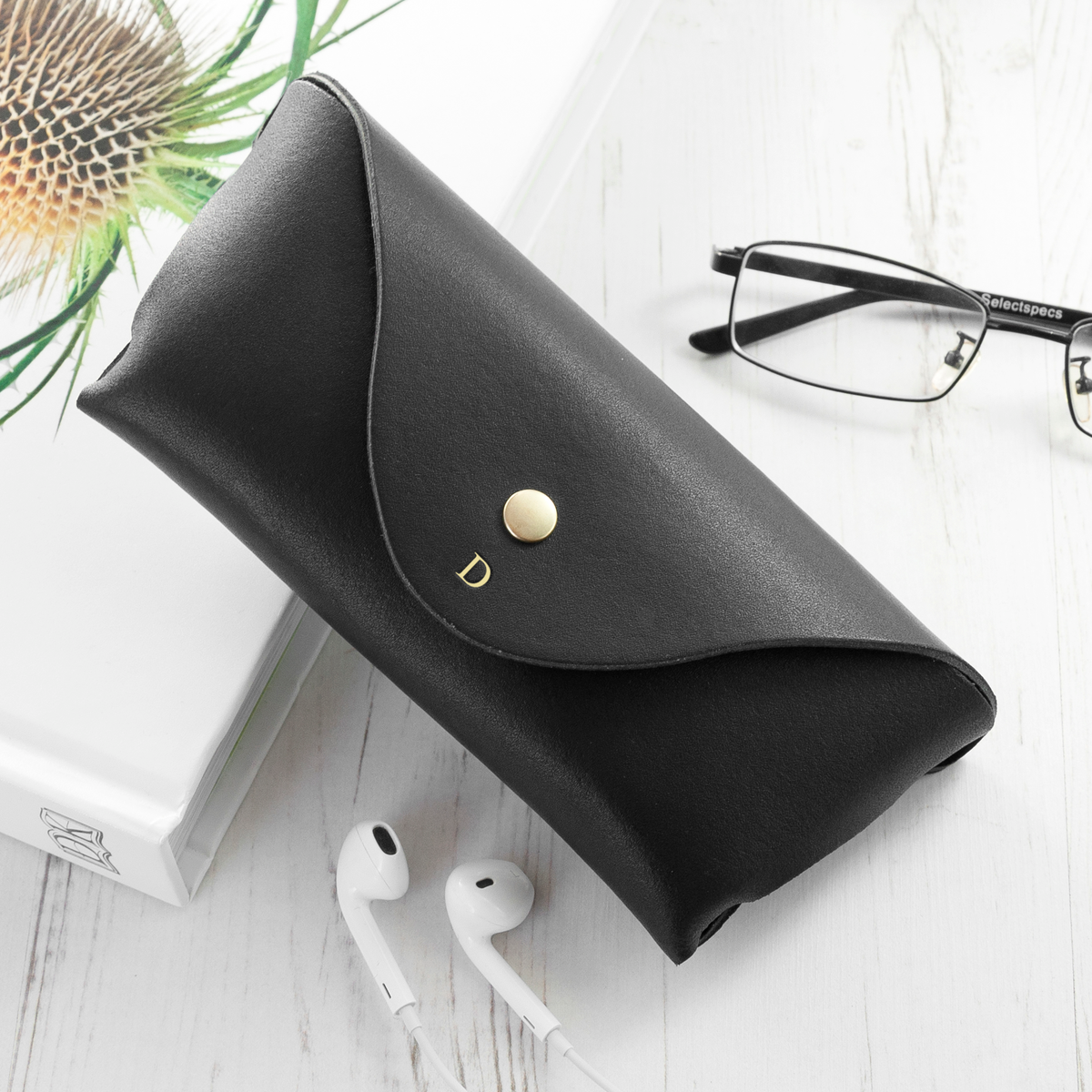 Personalised Leather Origami Glasses Case
