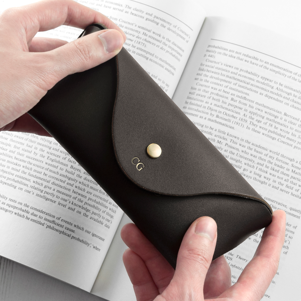 Personalised Leather Origami Glasses Case