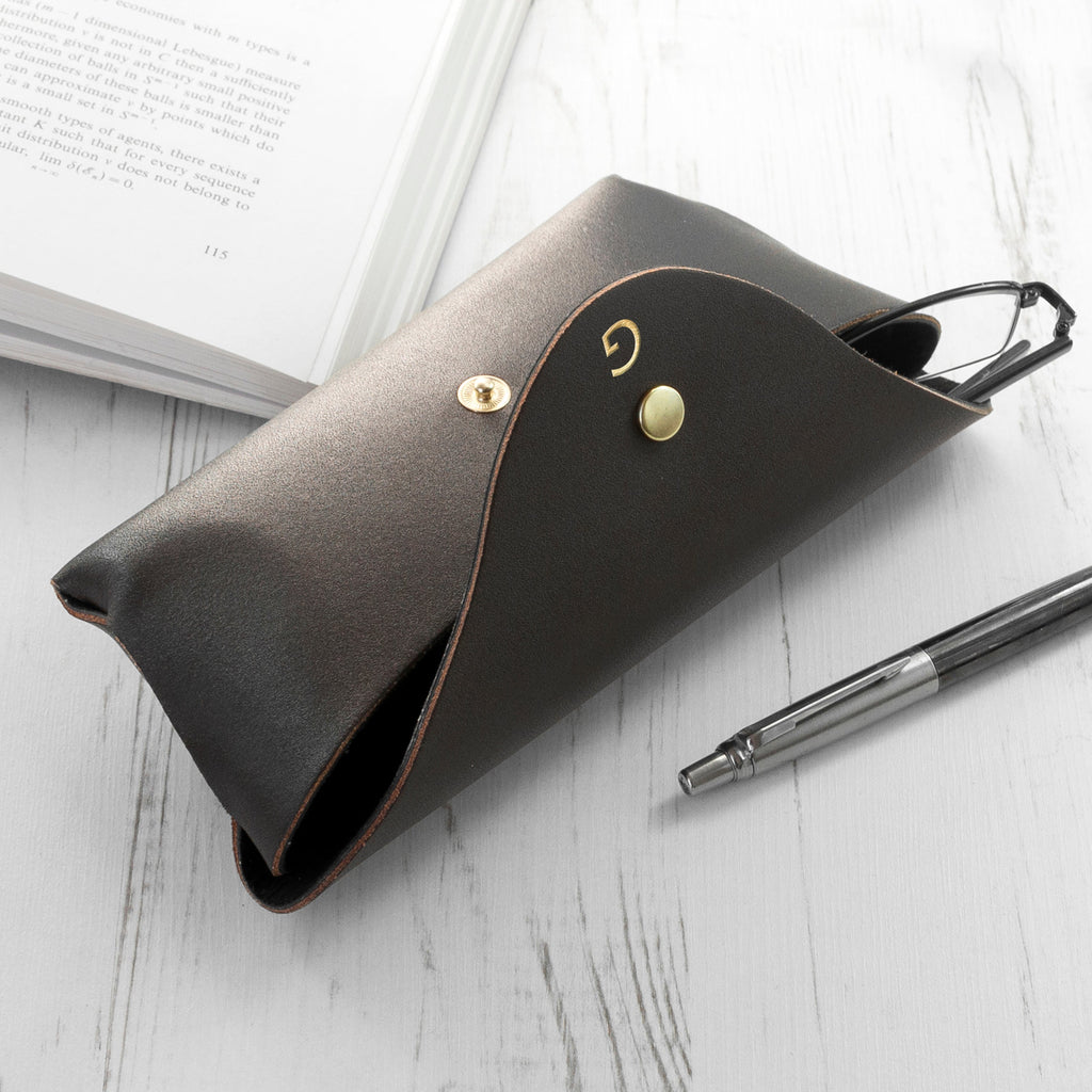 Personalised Leather Origami Glasses Case