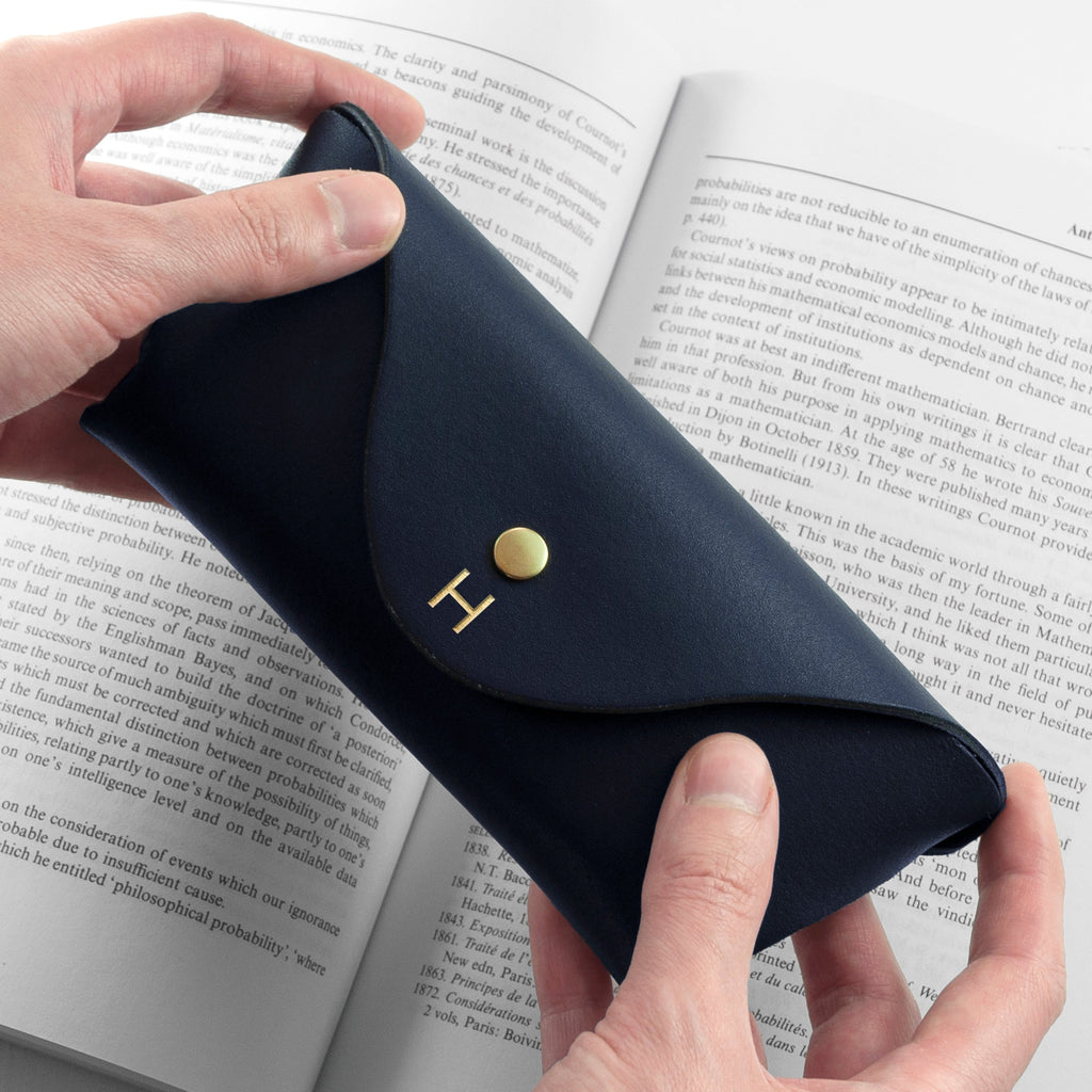 Personalised Leather Origami Glasses Case