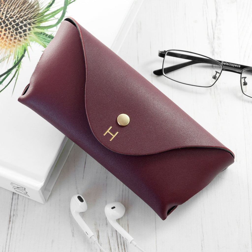 Personalised Leather Origami Glasses Case