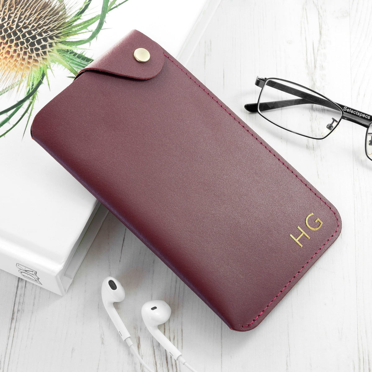 Personalised Leather Glasses Case