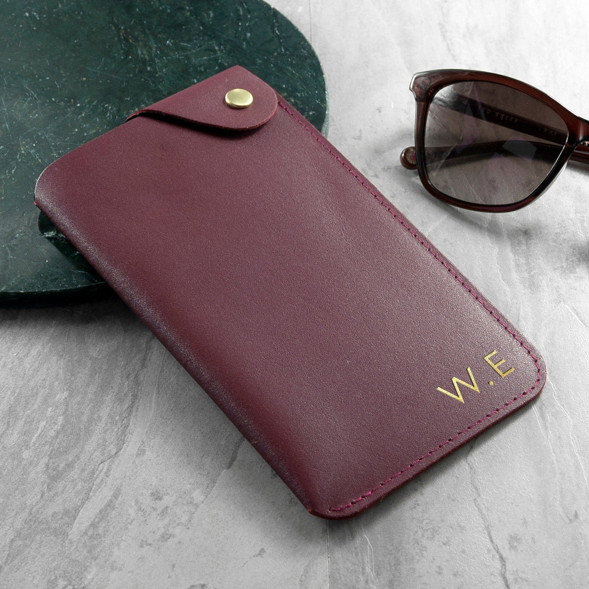 Personalised Leather Glasses Case
