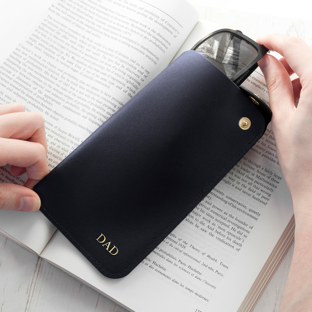 Personalised Leather Glasses Case