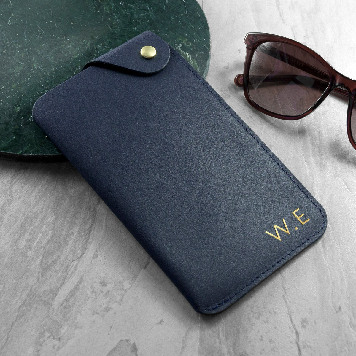 Personalised Leather Glasses Case