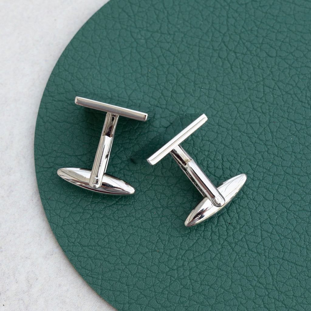 Personalised Contemporary Silver-Plated Square Cufflink Set