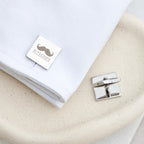 Personalised Silver Moustache Cufflinks