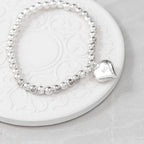 Personalised Sterling Silver Heart Beaded Bracelet