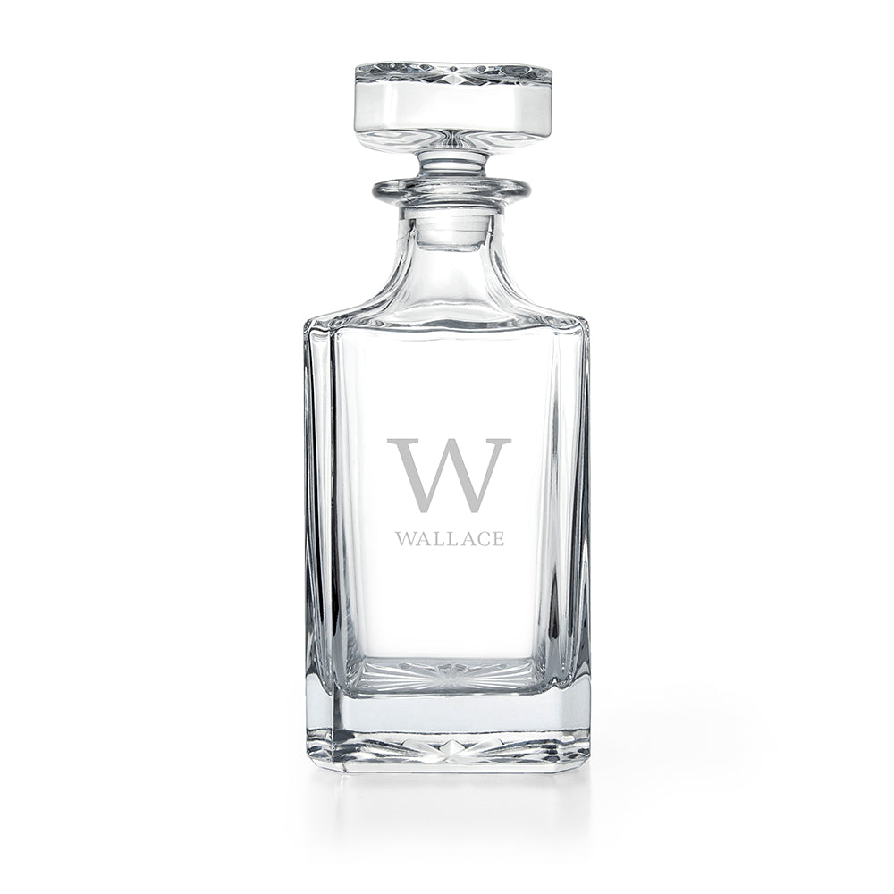 Personalised Classic Monogram Square Decanter