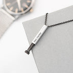 Personalised Men's Silver Hidden Message Capsule Necklace